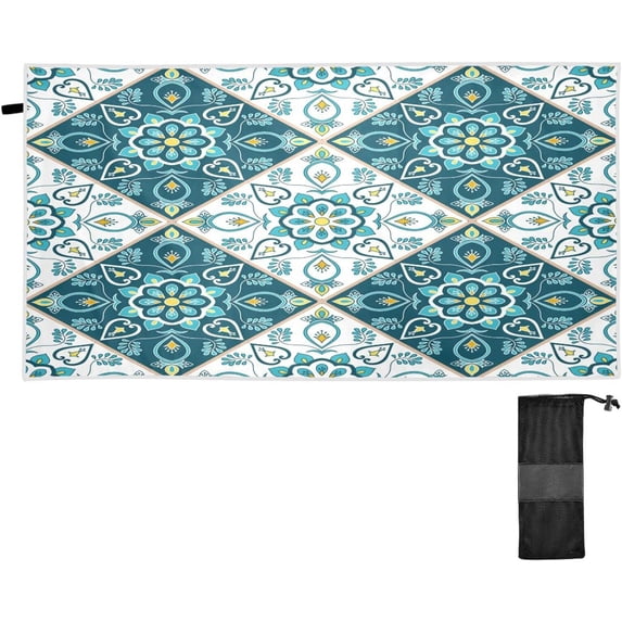 GZHJMY Mexican Talavera (2) Beach Towel Oversized Towel Blanket, Thin Lightweight Microfiber Sand Free Quick Dry Towel, 31”X71” Multipurpose Pool Bath Yoga Swim Shower Towel