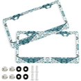 thumbnail image 1 of GZHJMY Mexican Talavera License Plate Frames Set of 2, Universal Aluminum License Plate Holders 2 Holes Car Tag Frames Automotive Exterior Accessories with Screw Caps Decorative, 1 of 7
