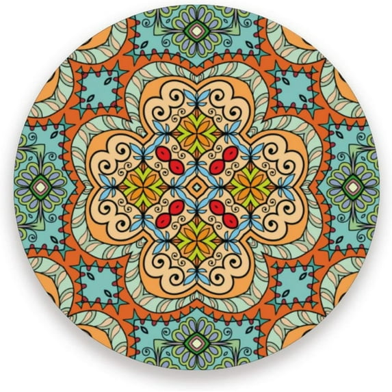 GZHJMY Mexican Talavera Tile Style Round Coasters for Drinks,Absorbent Heat Resistant Coaster for Tabletop Protection,Suitable for Kinds of Cups, Wooden Table, Home Decor 1pcs