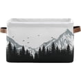 thumbnail image 1 of GZHJMY Mountains Rectangular Storage Bin, Collapsible Toy Storage Bins, Waterproof Canvas Rectangular Storage Bin with Leather Handles for Home Closets Offices,Bedrooms,Kids Toy, Gift Baskets, 1 of 7