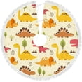 thumbnail image 1 of GZHJMY Multicolor Dinosaurs in Forest Christmas Tree Skirt 30" for Indoor Outdoor Holiday Party Office Store Cupboard Decoration, 1 of 5