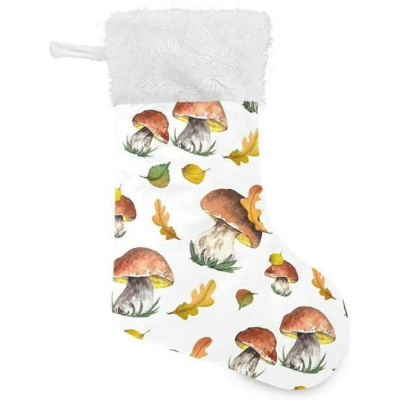 GZHJMY Mushroom Christmas Stocking, Personalized Large Candy Stocking Hanging Gift, Xmas Stockings Decoration for Family Holiday Party Ornaments Decor Fireplace