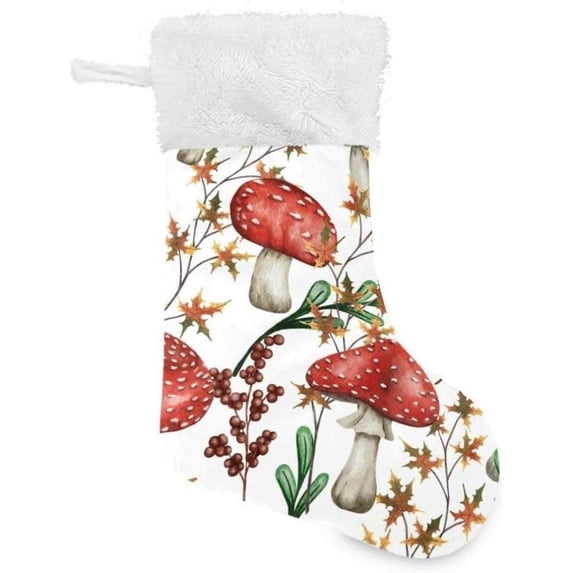 GZHJMY Mushroom Christmas Stocking, Personalized Large Candy Stocking Hanging Gift, Xmas Stockings Decoration for Family Holiday Party Ornaments Decor Fireplace