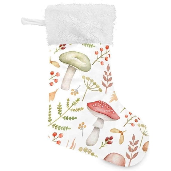 GZHJMY Mushroom Christmas Stocking, Personalized Large Candy Stocking Hanging Gift, Xmas Stockings Decoration for Family Holiday Party Ornaments Decor Fireplace