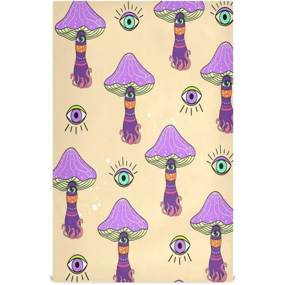 GZHJMY Mushroom Kitchen Dish Towel 1 Pack, Soft Absorbent Dishcloths Reusable Hand Towel Washable Tea Towels for Home Kitchen Bar Table Decor, 28 x 18 Inch Washcloths Decorative Towels
