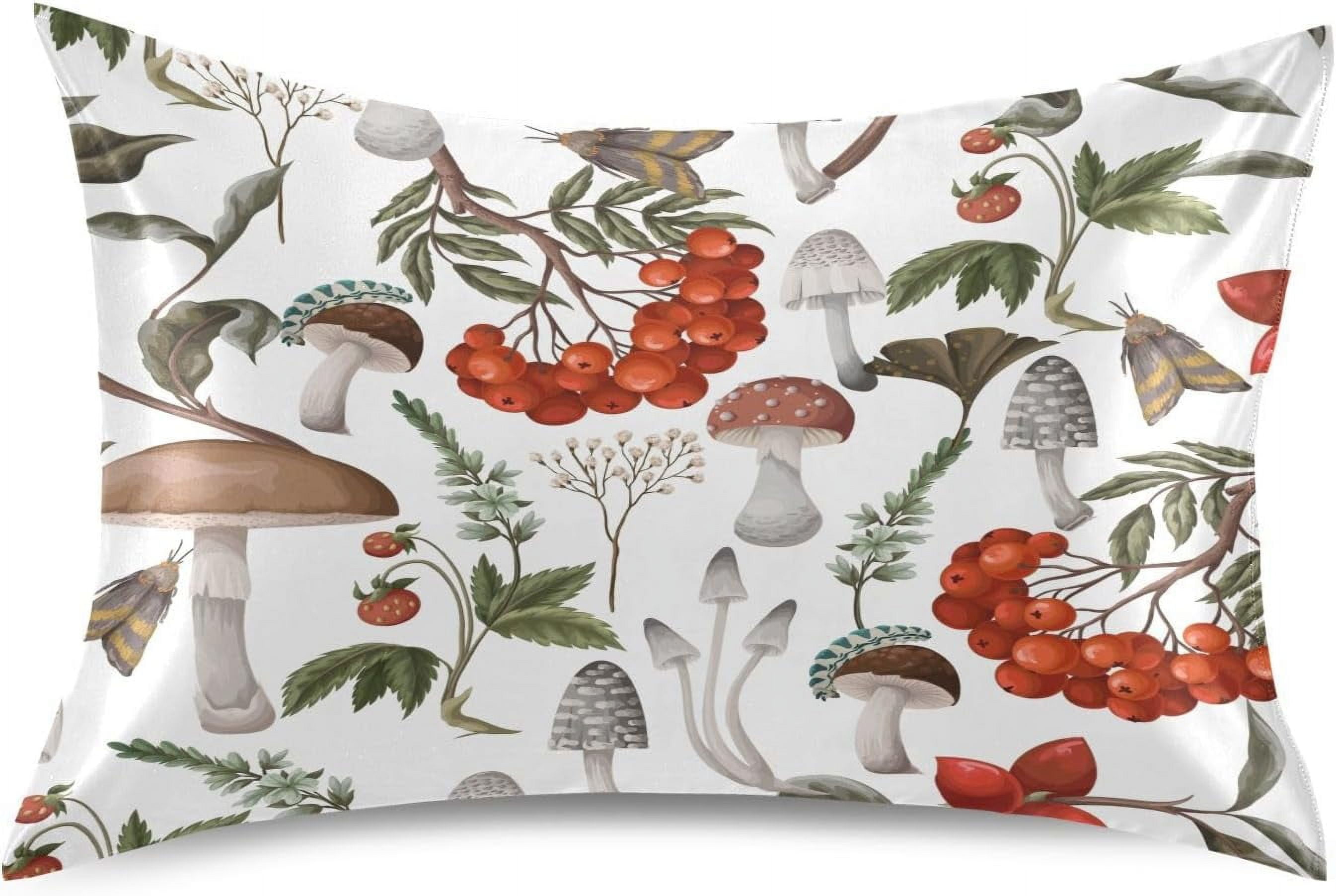Luxury Soft Mushroom Print Cushion Cover