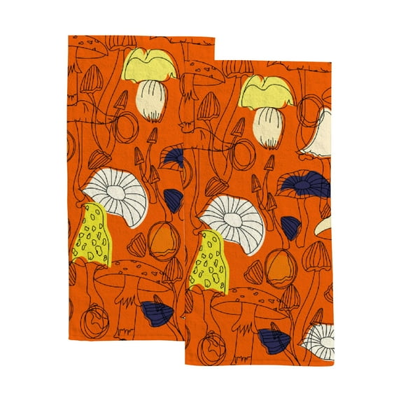 GZHJMY Mushroom pattern seamless design graphic Bath Shower Towels Set of 2 for Bathroom - Cute Ghost Soft Microfiber Hand Towel Absorbent Soft Decorative Face Towel for Kids 30 x 15 inch