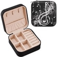 thumbnail image 1 of GZHJMY Musical Note Design Travel Jewelry Case, Portable Small Jewelry Box, Necklace Earrings Travel Jewelry PU Leather Box, Christmas Gift for Women Girl for Necklace Bracelet Earrings Rings, 1 of 7