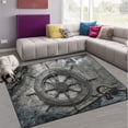 thumbnail image 1 of GZHJMY Ocean Area Rug 4'x5', Steering Wheel Charts Anchor Chains Polyester Area Rug Mat for Living Dining Dorm Room Bedroom Home Decorative, 1 of 7