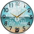 thumbnail image 1 of GZHJMY Ocean Beach Life is Better in Flip-Flops Print Round Wall Clock, 9.5 Inch Silent Battery Operated Quartz Analog Quiet Desk Clock for Home,Office,School, 1 of 7