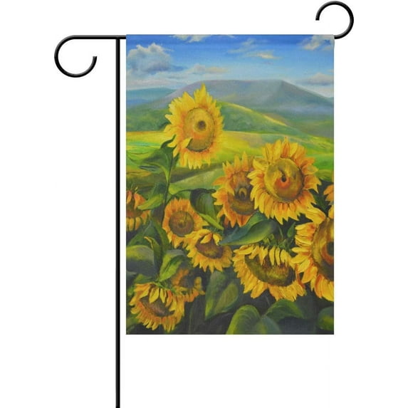 GZHJMY Oil Painting Sunflowers Garden Flag 28 x 40 Inch Vertical Double Sided Welcome Yard Garden Flag Seasonal Holiday Outdoor Decorative Flag for Home Decor Farmhouse Party Yard Flags