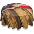 thumbnail image 1 of GZHJMY Old Mood American Flag Polyester Fiber Round Lace Tablecloth, Delicate Table Decoration Items, Protect Your Table (60 Inches/Diameter)., 1 of 7