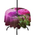 thumbnail image 1 of GZHJMY Outdoor 60inch Round Tablecloth with Umbrella Hole and Zipper, Purple Chrysanthemum Table Cloths, Spring/Summer Table Covers for BBQs Picnic, 1 of 7