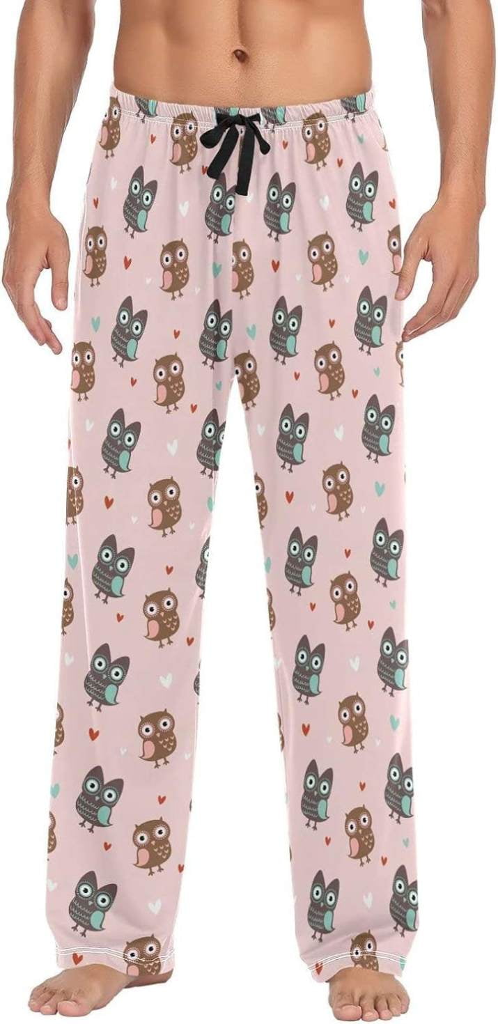 GZHJMY Owl Pajama Pants for Men, Lounge Pants Lightweight Men Pajama