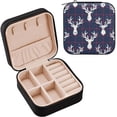 thumbnail image 1 of GZHJMY PU Leather Jewelry Box, Travel Portable Jewelry Case for Ring, Pendant, Earring, Bracelet Organizer Storage Holder Boxes, Antler for Necklace Bracelet Earrings Rings, 1 of 7
