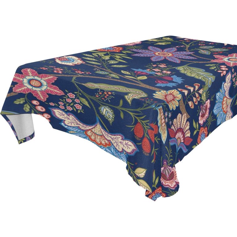 GZHJMY Paisley Flower Tablecloth, Rectangle Waterproof Washable