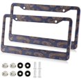 thumbnail image 1 of GZHJMY Paisley License Plate Frames, License Plate Covers, 2 Packs Universal Aluminum Tag Frame with 2 Holes & Screw Caps for Front and Rear Car Tags, Round Hole Decorative, 1 of 7