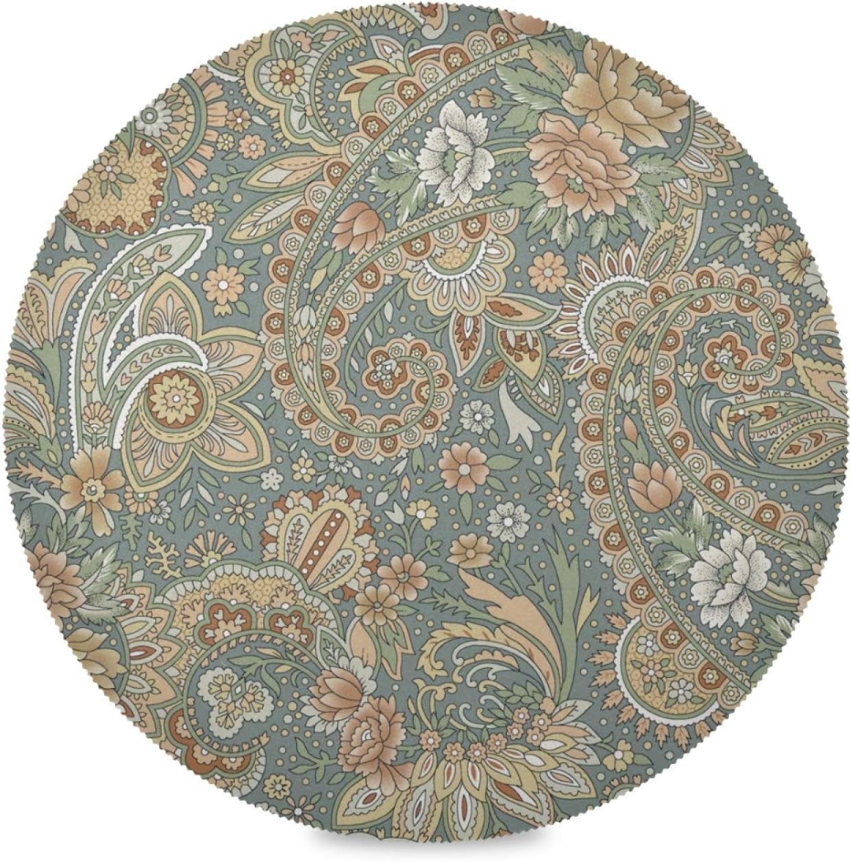 GZHJMY Paisley Vintage Floral Round Placemats Durable NonSlip Heat and