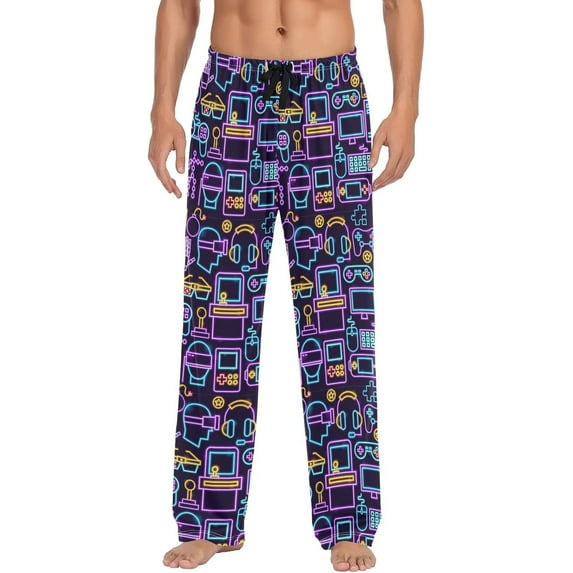 GZHJMY Pajama Pants Mens Sleep Lounge Pants Pjs Bottoms with Pockets, Christmas New Year Birthday Valentine's Day Gifts, Medium