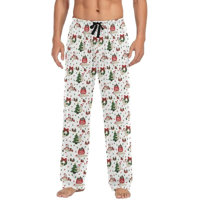 GZHJMY Pajama Pants for Men PJs Bottoms Sleep Lounge Pants with Pockets ...