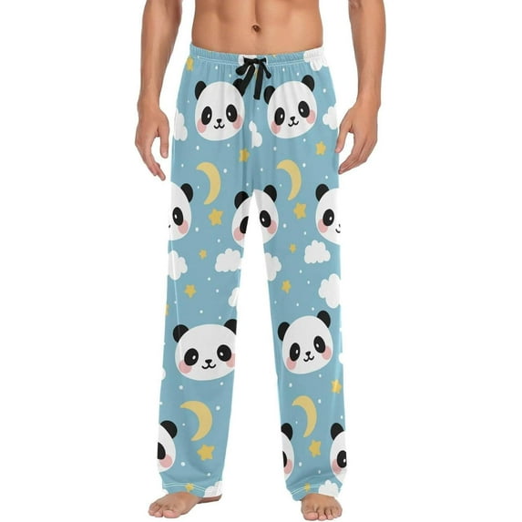 GZHJMY Panda Pajama Pants for Men, Lounge Pants Lightweight Men Pajama Bottoms with Drawstring Pockets, Christmas New Year Birthday Gifts, Large