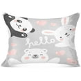 thumbnail image 1 of GZHJMY Panda Rabbit Teddy Bear Pillowcase Standard Size, Super Soft Pillow Shams Covers, Plush Cozy Pillow Cases with Zipper, 20" X 26"（352）, 1 of 6