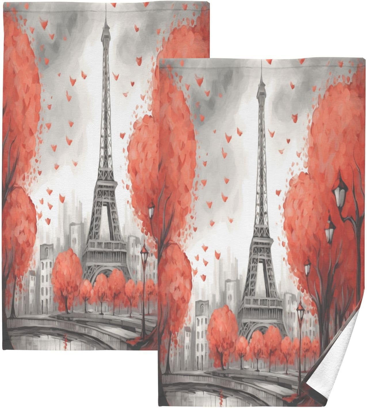 GZHJMY Paris Eiffel Tower Cotton Hand Towel Set of 2 Highly Absorbent Soft Fingertip Towels for Bathroom Kitchen Hotel Gym Spa 16 x 28 Inch Washcloths Walmart