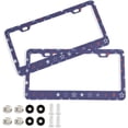 thumbnail image 1 of GZHJMY Patriotic Star License Plate Frames 2pcs, Waterproof Aluminum Alloy Front Rear Tag Car License Plate Cover with Screw Cap Set for US Vehicles, 12 x 6 Inch, 1 of 7
