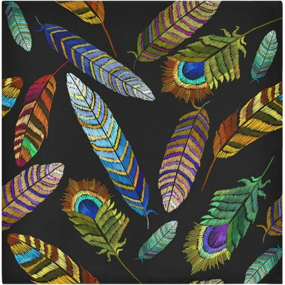 GZHJMY Peacock Feather Cool Funny Cloth Dinner Napkins Everyday Use 20" × 20" Home Decor 1 Pack