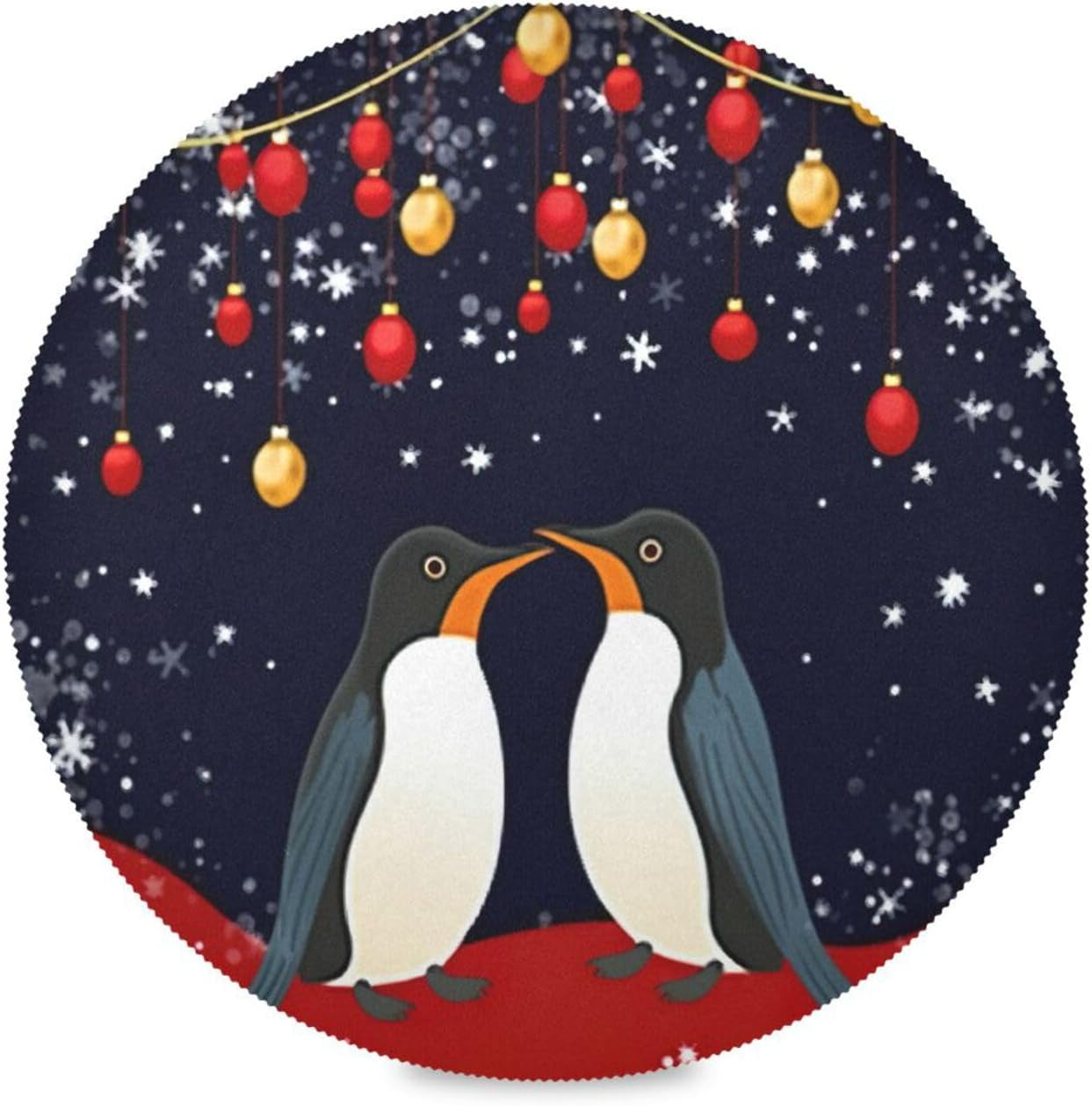 GZHJMY Penguins Round Placemats 15.4in, Washable Heat Resistant Table ...