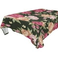 thumbnail image 1 of GZHJMY Peony Flower Tablecloth, Rectangle Waterproof Washable Polyester Table Cover for Picnic Dinner Holiday Party Decor, 60 x 120 Inch, 1 of 7