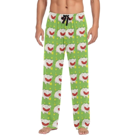 GZHJMY Pig Pajama Pants for Men, Lounge Pants Lightweight Men Pajama Bottoms with Drawstring Pockets, Christmas New Year Birthday Gifts, Small