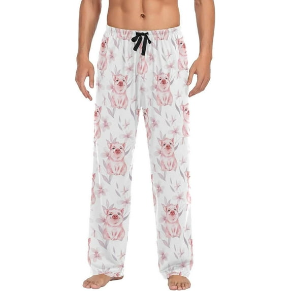 GZHJMY Pig Pajama Pants for Men, Lounge Pants Lightweight Men Pajama Bottoms with Drawstring Pockets, Christmas New Year Birthday Gifts, X-Large
