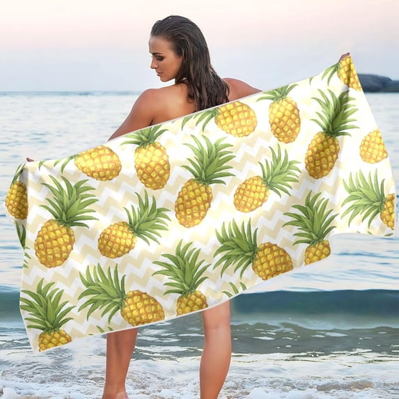 GZHJMY Pineapple Beach Towel Quick Dry Absorbent Bath Towels Sandproof Lightweight Towel for Gym Yoga Sports Swimming - 31x71in Bath Towels