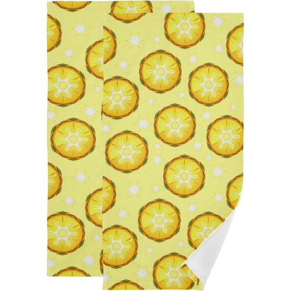 GZHJMY Pineapple Soft Hand Towels, 2 Pcs Absorbent Bath Towel Decorative Fingertip Towels for Bathroom Gym Spa Hotel Beach Swimming Pool,14.4"x 28.3"