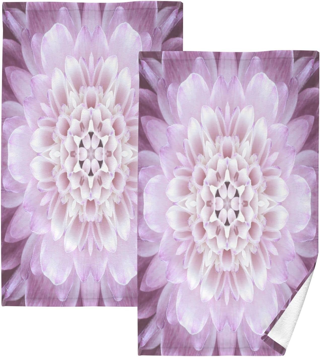 GZHJMY Pink Concentric Flower Print Pure Cotton Hand Towels for Bath ...