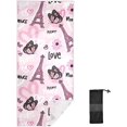 thumbnail image 1 of GZHJMY Pink Eiffel Tower Beach Towel Super Soft Microfiber Sand Free Beach Towels, Oversized Camping Pool Towel, Lightweight, Breathable & Quick Dry Towels, 30x60in Washcloth, 1 of 7
