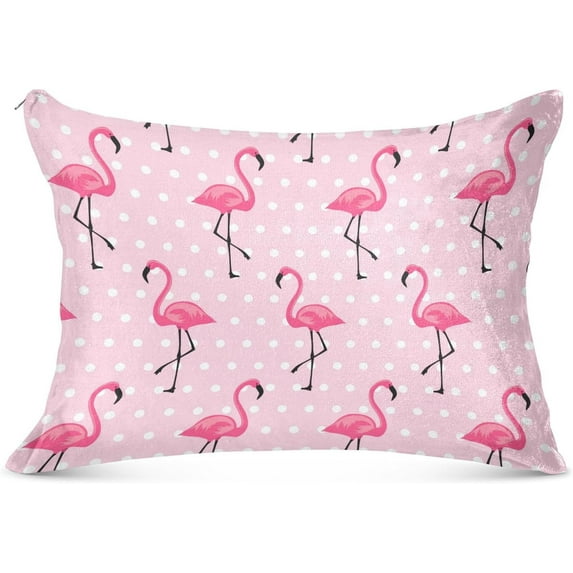 GZHJMY Pink Flamingo Standard Pillowcase Super Soft Cozy Plush Pillow Case with Zipper for Sofa Bed Couch, 20 x 26 Inch