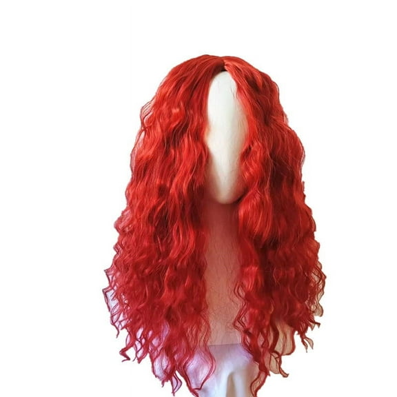 XmhyTop Women's Long Wave Red Hair Cosplay Wig Anime Costume Party Wig