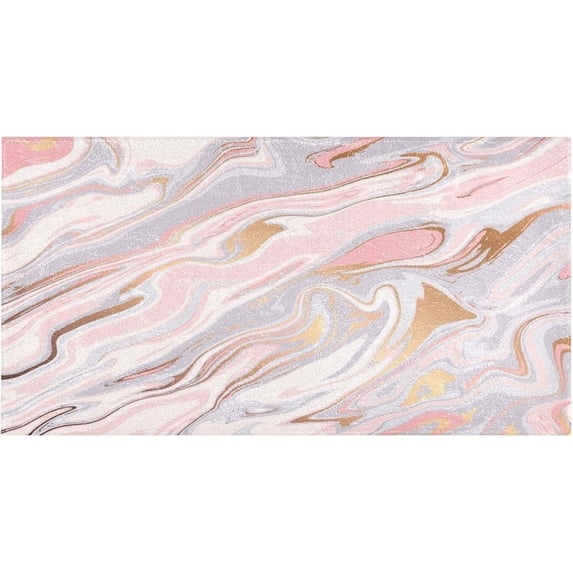 GZHJMY Pink Marble Bathroom Rug Mat,Soft and Absorbent Bath Mats Non-Slip Carpet Machine Washable Kitchen Mat for Bathroom, Tub and Shower 39x20in Carpet Runner