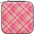 thumbnail image 1 of GZHJMY Pink Plaid Small Jewelry Box, Portable Leather Travel Jewelry Storage Case for Rings Earrings Necklace Bracelets, 1 of 7