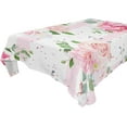 thumbnail image 1 of GZHJMY Pink Rose Flower Tablecloth, Rectangle Waterproof Washable Polyester Table Cover for Picnic Dinner Holiday Party Decor, 60 x 90 Inch, 1 of 7