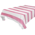 thumbnail image 1 of GZHJMY Pink Vertical Stripes Square Tablecloth, Waterproof Stain Wrinkle Resistant Washable Polyester Table Cover for Picnic Dinner Holiday Kitchen Party Decor, 54 x 54 in Home Decor, 1 of 7