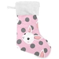 thumbnail image 1 of GZHJMY Pink Wave Dot Rabbit Christmas Stockings 1PCS, Large Xmas Stockings Gift Decorations and Party Supplies,Used for Fireplace Decoration Socks Christmas Tree Decoration, 1 of 7