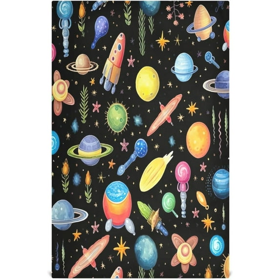 GZHJMY Planet Flyer Kitchen Towels 18x28inch Ultra Soft Absorbent Quick Drying Kitchen Dish Towels Washable Cleaning Cloths Hand Towels Tea and Bar Towels, 4 Pack