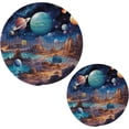 thumbnail image 1 of GZHJMY Planets and Stars Trivets Pot Holders Set of 2 Decoration Potholders Pure Cotton Thread Weave Trivets, Coasters, Placemats, Spoon Rest for Cooking for Kitchen Pans Bowl Teapot, 1 of 7