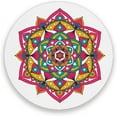 thumbnail image 1 of GZHJMY Printed Round Ethnic Mandala On White Ceramic Coasters with Cork-Backed for Coffee Drink Cup Mat Absorbent Stone Coaster, 1 Pack, 1 of 5