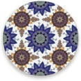 thumbnail image 1 of GZHJMY Printed Round Mandala Pattern in Blue and Yellow Ceramic Coasters with Cork-Backed for Coffee Drink Cup Mat Absorbent Stone Coaster, 1 Pack, 1 of 5