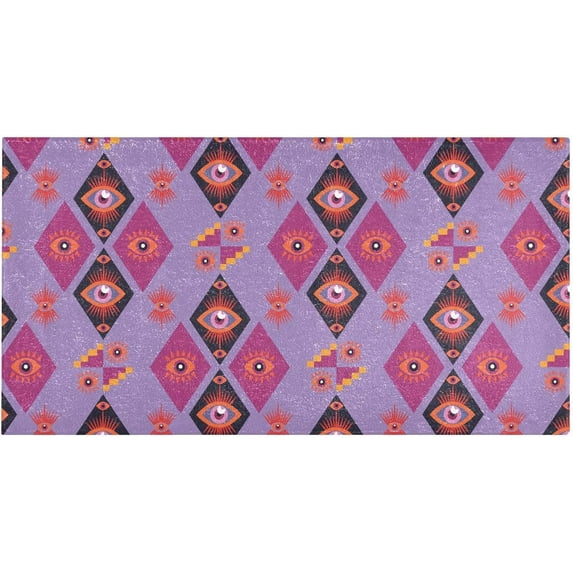 GZHJMY Purple Magic Eyes Bathroom Rugs Floor Mats Non-Slip Soft Absorbent Microfibers Plush Bath Rugs for Bath Kitchen Shower Floor, 39x20 Inch Carpet Runner