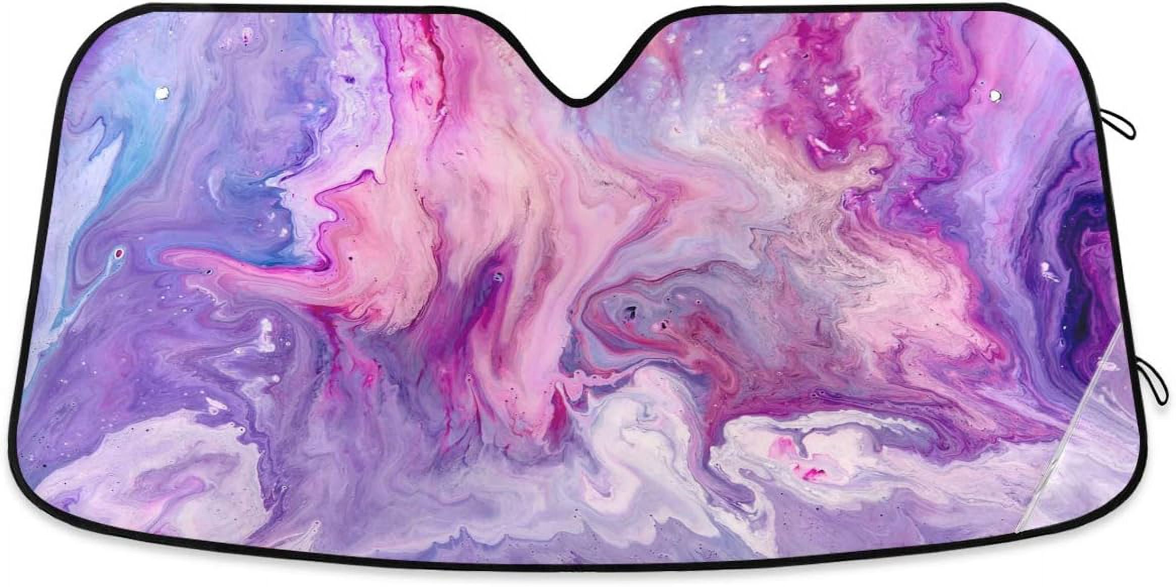 Zig Zag Purple Pattern Print Car Sun Shade